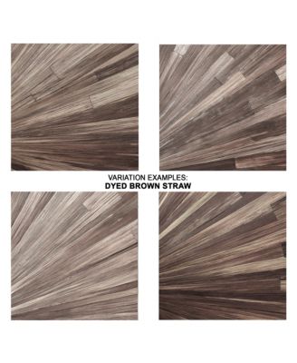 Palm Marquetry Table Lamp with Linen Shade