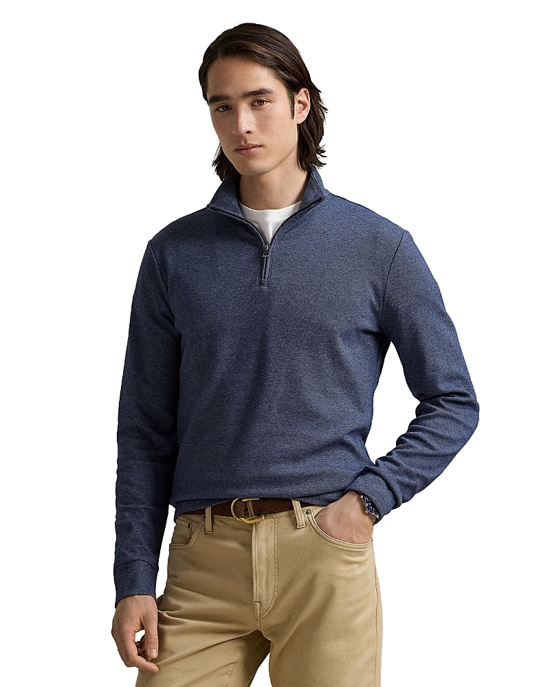 Polo Ralph Lauren Luxury Double Knit Jacquard Quarter Zip Pullover