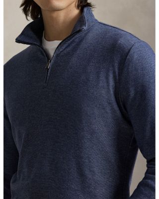 Luxury Double Knit Jacquard Quarter Zip Pullover