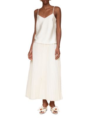 Avec Les Filles - Contrast Pleated Skirt Maxi Dress