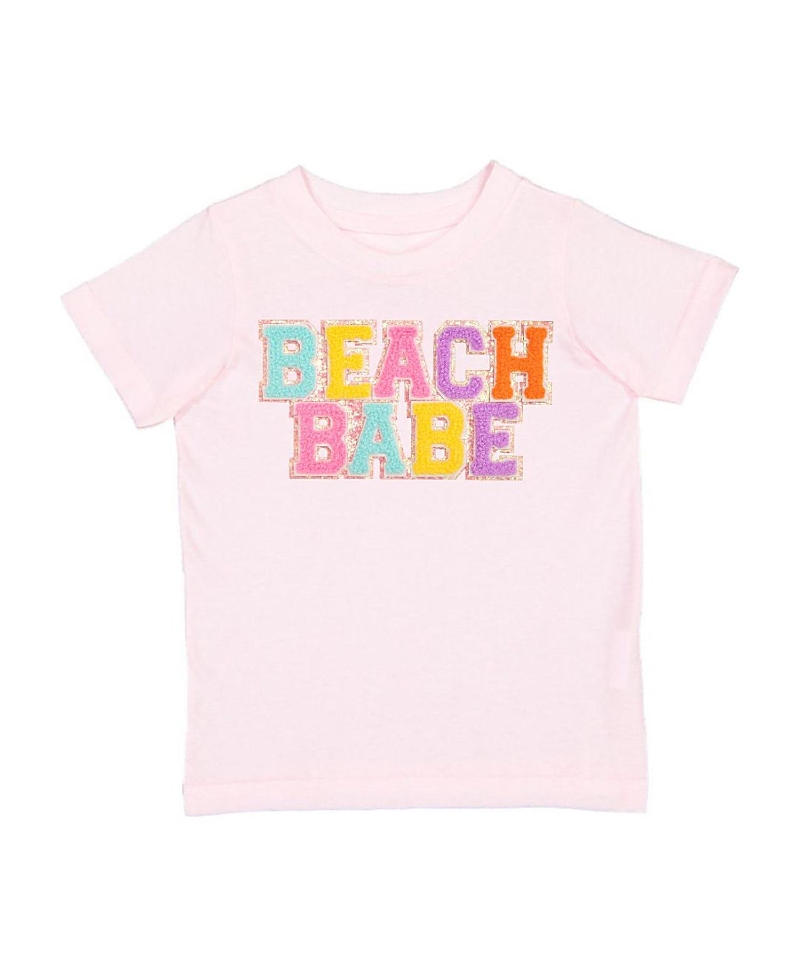 Sweet Wink Girls' Beach Babe Patch Short Sleeve T-shirt - Baby, Little Kid, Big Kid In Pink