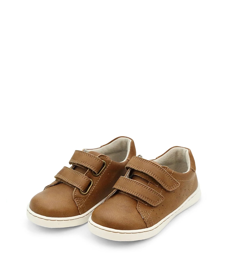 L'amour Shoes Boys' Kyle Double Velcro Sneaker - Toddler, Little Kid In Brown