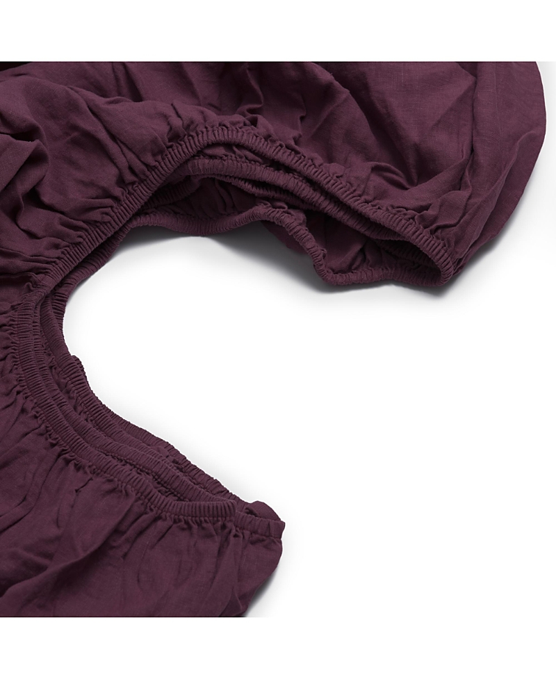 Piglet In Bed Linen Blend Fitted Sheet, Full In Purple