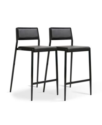 Gale Performance Faux Leather Stackable Stool, Set of 2