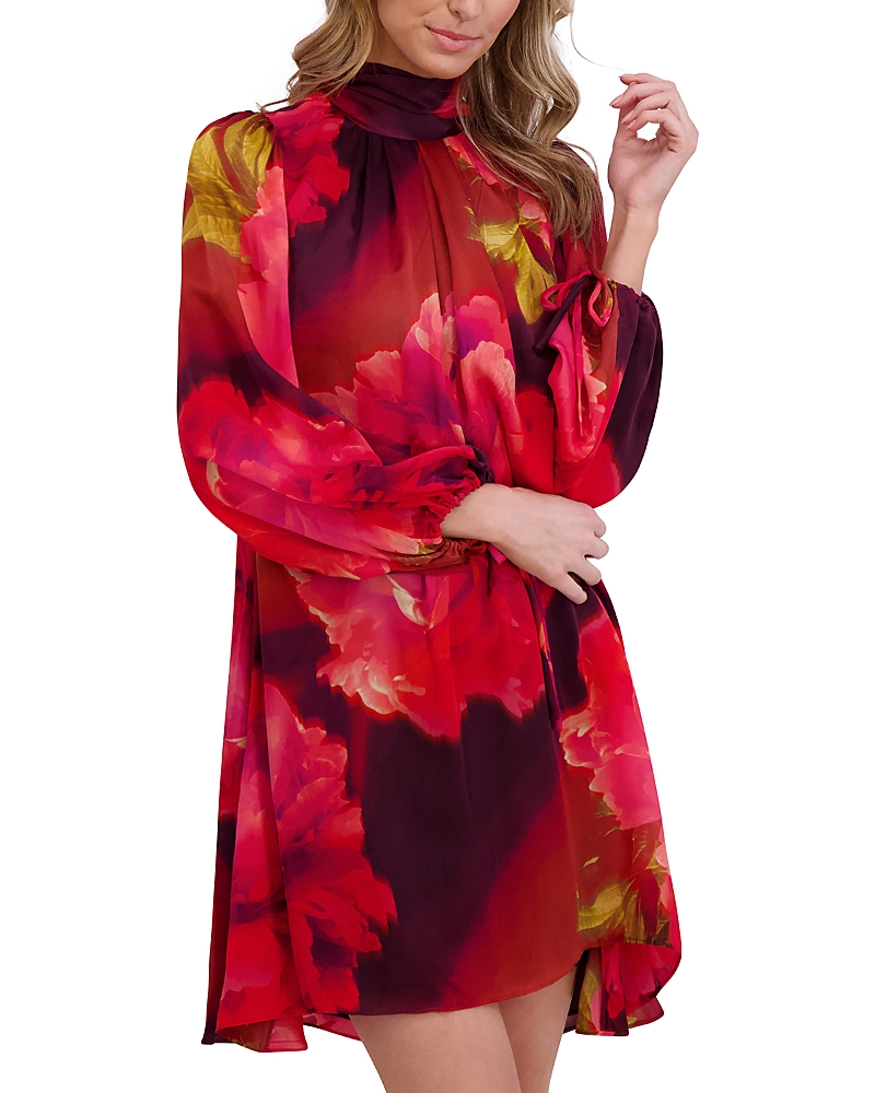 Ted Baker Long Sleeve Bow Neck Mini Dress