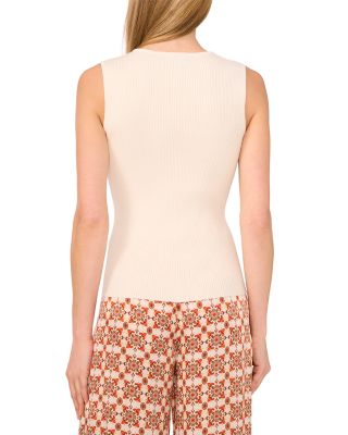 V Neck Sleeveless Rib Knit Top 