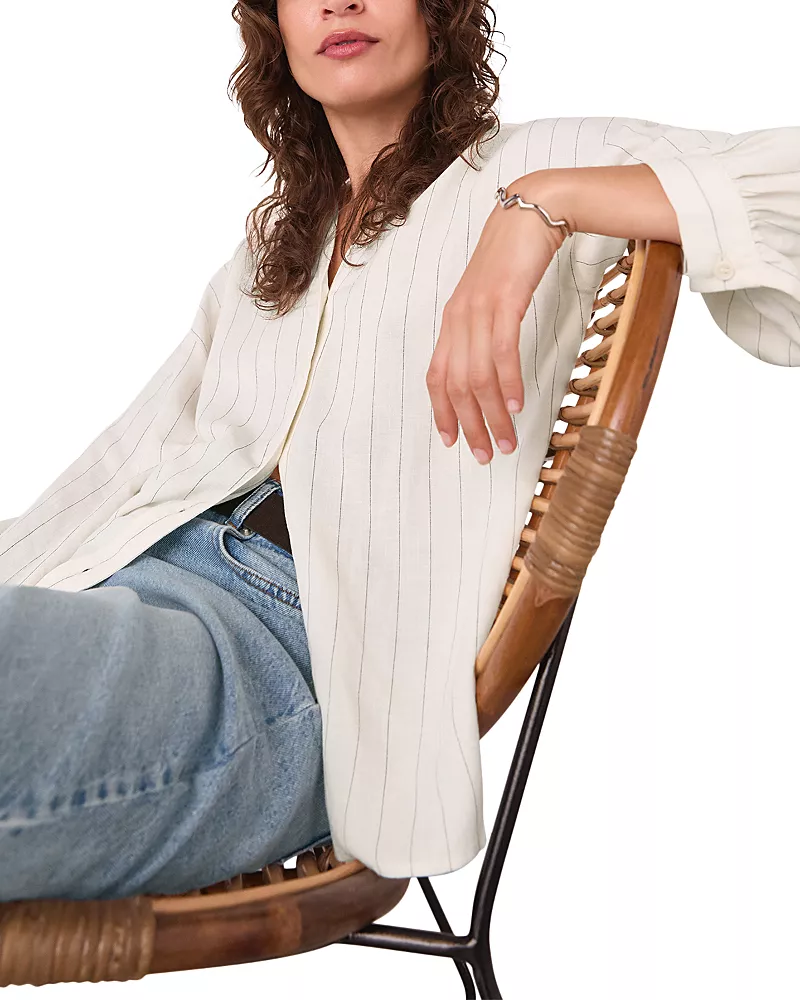 Whistles Stripe Long Sleeve Blouse