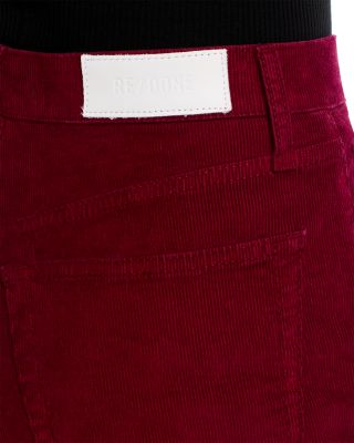 High Rise Wide Leg Jeans  in Beet Cord