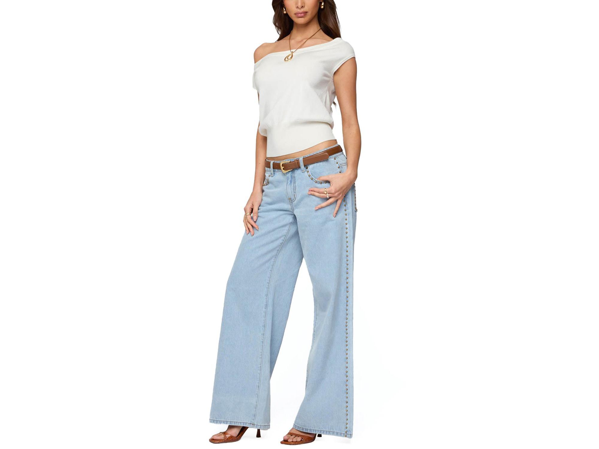 Stassie Studded Low Rise Jeans — Image 3