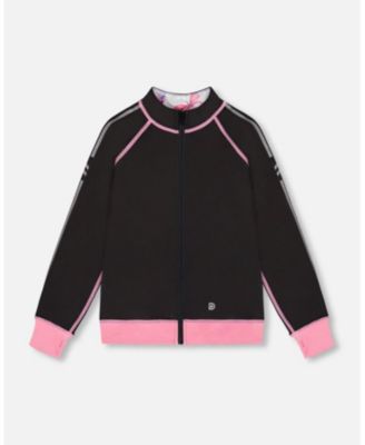 Girls' Printed Reversible Full Zip Athletic Cardigan - Little Kid