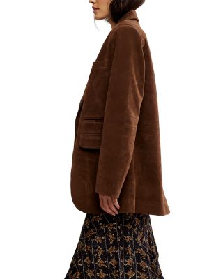 Paper Cut Faux Suede Blazer