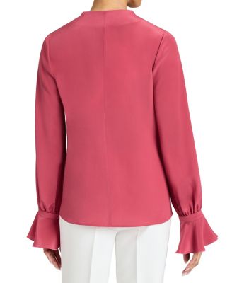 RUE Silk Long Sleeve Blouse in Silk Crepe de Chine