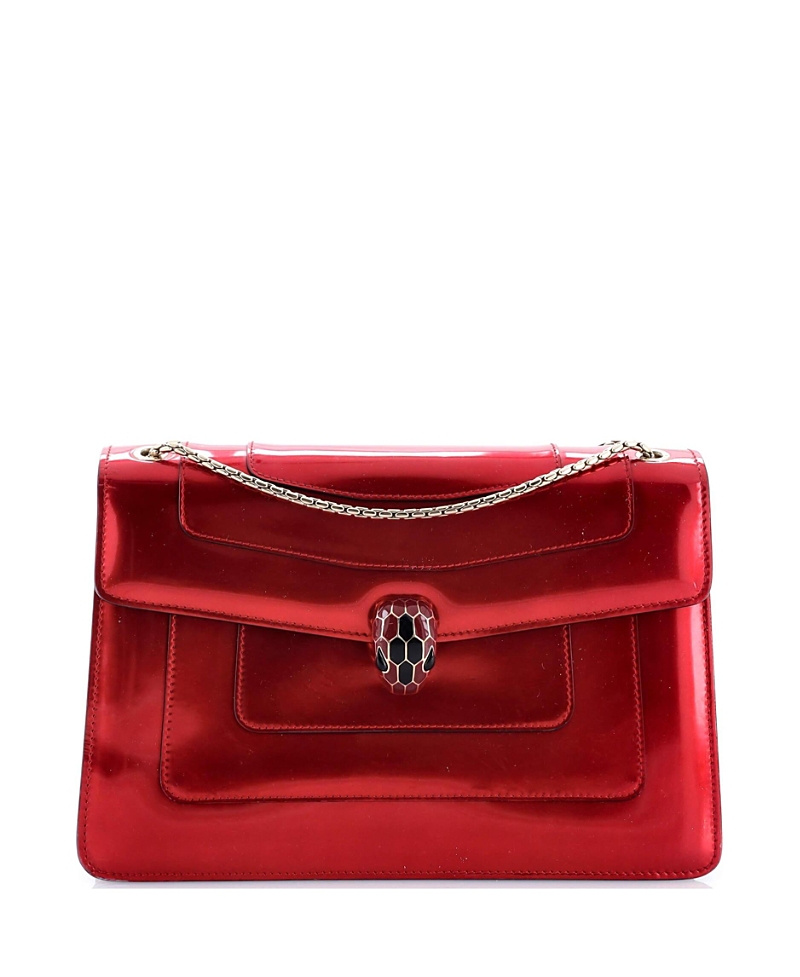 Pre-owned Pre-owned Bvlgari Bvlgari Medium Serpenti Forever Shoulder Bag Metallic Leather