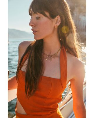 Samantha Sun Orange Glass Stud Earrings