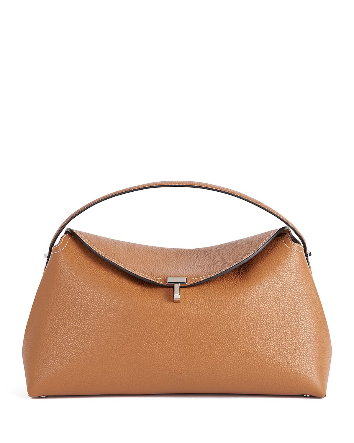 Toteme T-Lock Grained-Leather Top Handle Bag