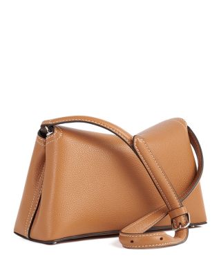 T-Lock Grained-Leather Convertible Clutch in Tan