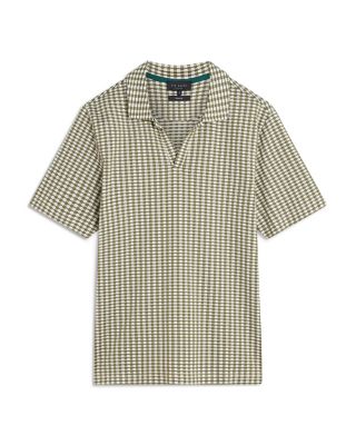 Matejo Mini Check Open Neck Polo Shirt