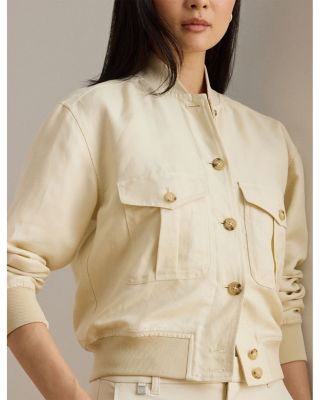 Linen Blend Bomber Jacket