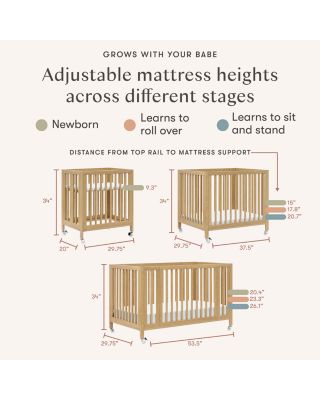 Rolli 9 in 1 Convertible All Stages&reg; Crib with Bassinet & Toddler Bed Conversion Kits