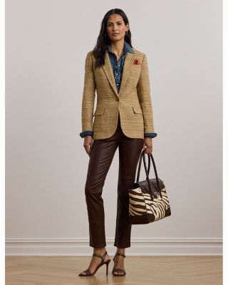 Herringbone Linen Blend Tweed Blazer
