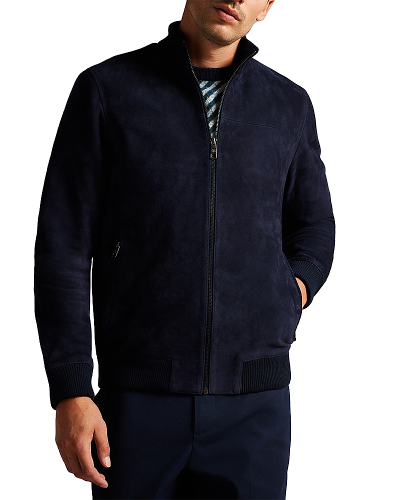 Ted Baker Peveril Suede Funnel Neck Bomber Jacket