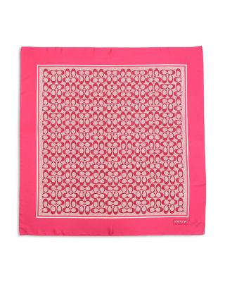 Textured Signature C Print Silk Square Scarf