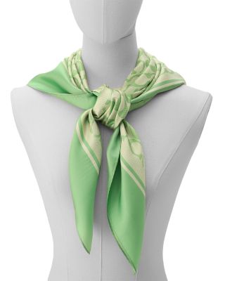 Textured Signature C Print Silk Square Scarf