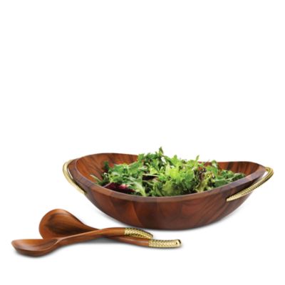 Braid Gold Salad Bowl &amp; Servers