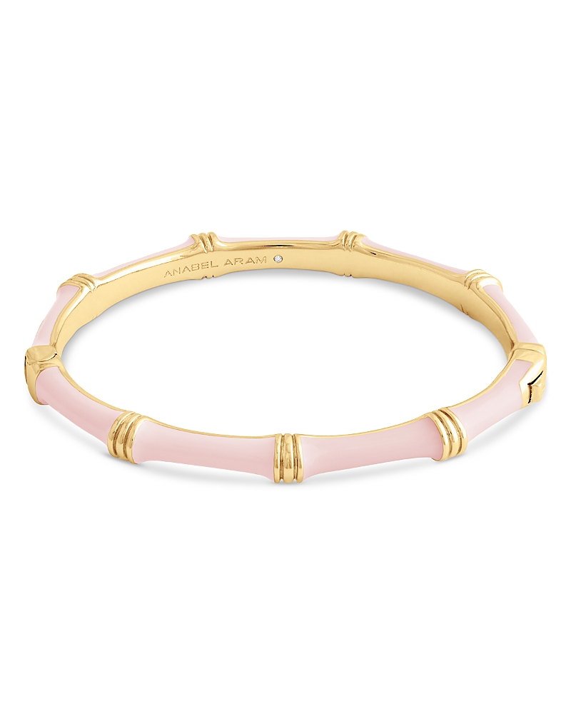Anabel Aram Enamel Bamboo Shaped Hinge Bangle Bracelet