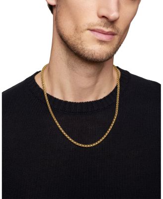 Men's Sterling Silver Wheat Chain Necklace 24", 4mm