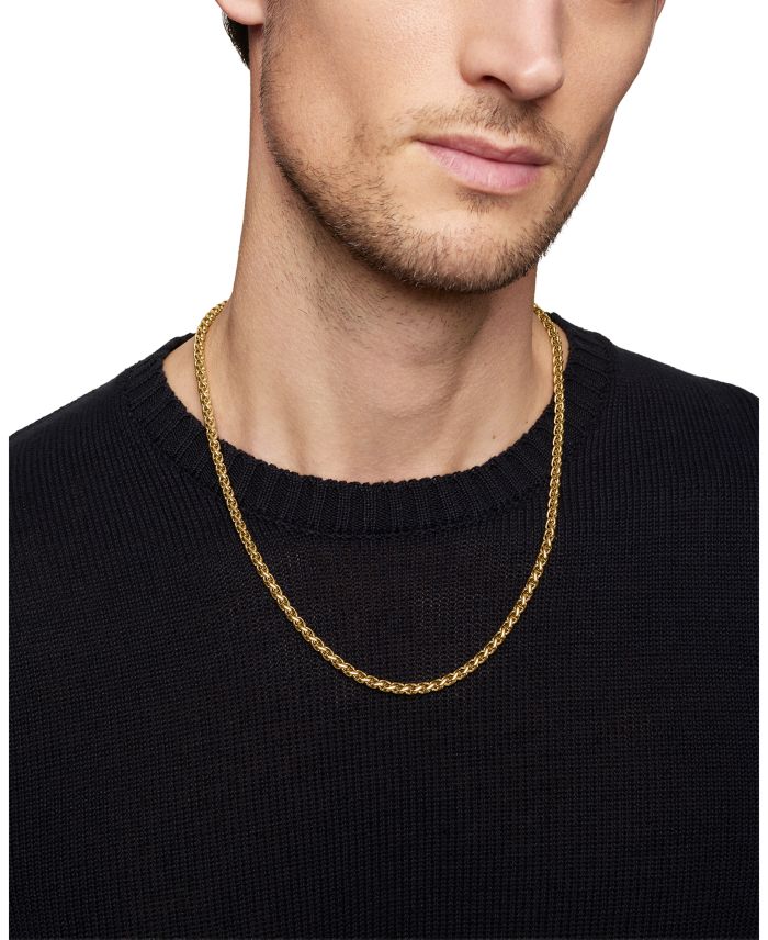 Men's Sterling Silver Wheat Chain Necklace 24", 4mm