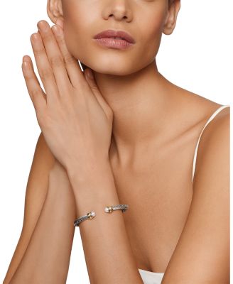 Cable Classic Bracelet with Cultured Freshwater Pearl and 14K Gold, 5mm