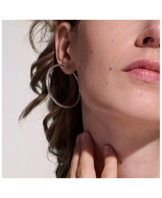 Sterling Silver Classic Chain Large Hoop Earrings