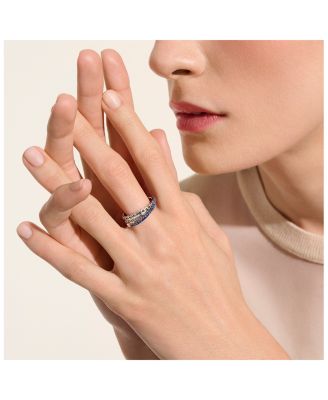 Sterling Silver JH Essentials Black Sapphire Pav&eacute; Crossover Statement Ring