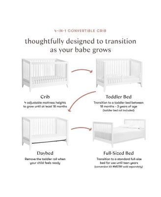 Sprout 4 in 1 Convertible Crib with Toddler Bed Conversion Kit