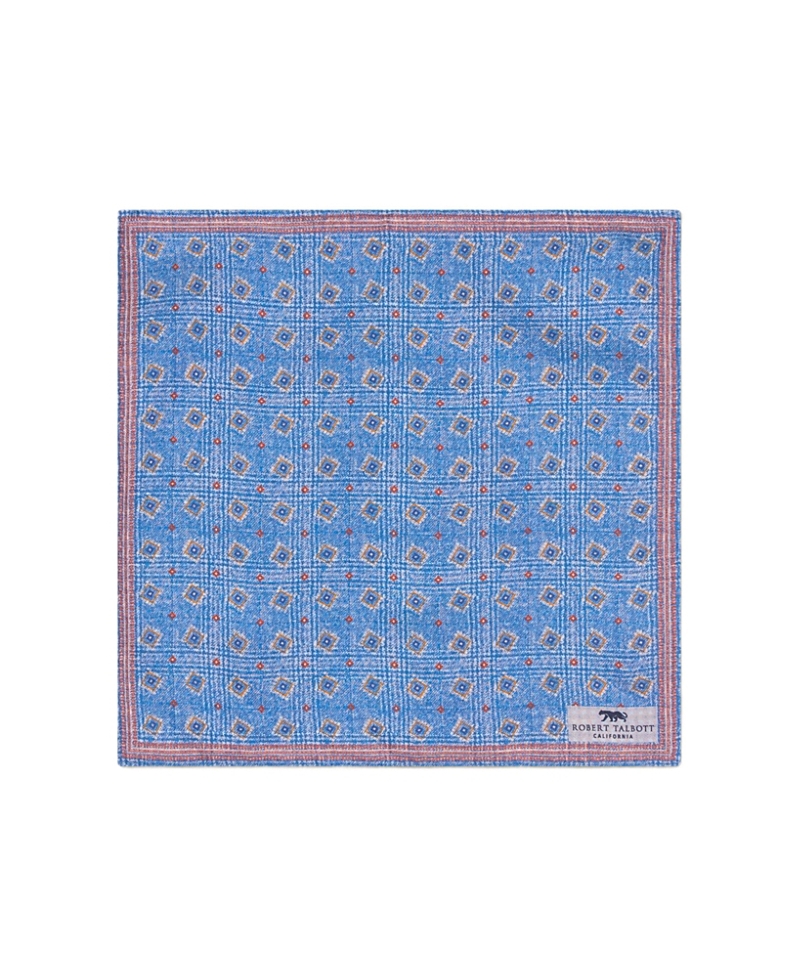 Robert Talbott Collins Reversible Silk/cotton Pocket Square