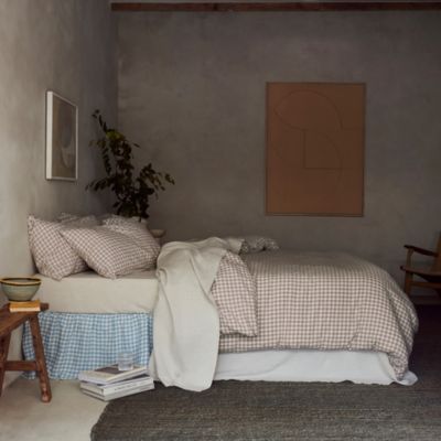 Gingham Linen Duvet Cover, King
