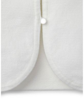  Unisex Organic Cropped Curved Hem Cardigan