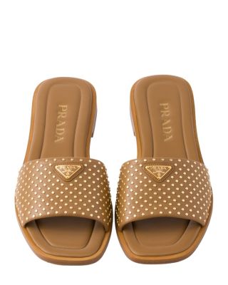  Women's Nappa Leather Slides with Studs