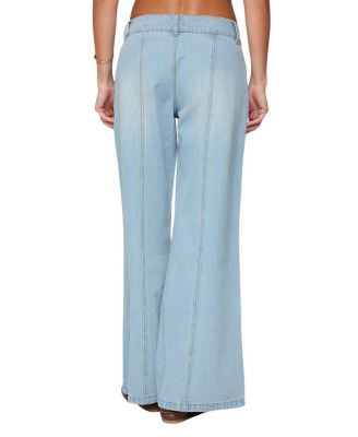 Charlie Panel Stitch Low Rise Light Rinse Wash Jeans