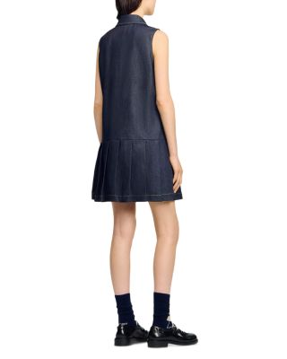 Button Front Mini Denim Dress