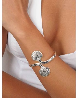Santorini Cubic Zirconia Shell Cuff Bracelet