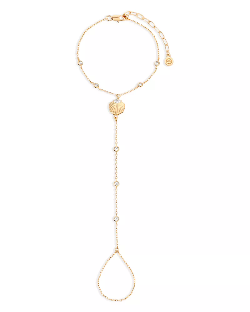Ettika Santorini Cubic Zirconia Shell Hand Chain
