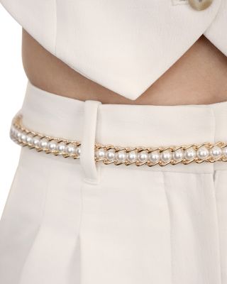 Imitation Pearl Chain Belt