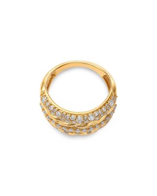 Diamond Multi-Row Ring in 14K Yellow Gold, 1.0 tcw