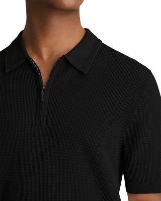 Textured Quarter Zip Polo Shirt
