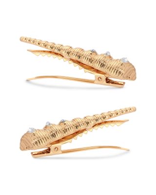 Cubic Zirconia Capri Shell Hair Barrettes, Set of 2