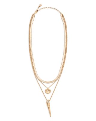 Saint Tropez Cubic Zirconia Shell Layered Pendant Necklace, 17"
