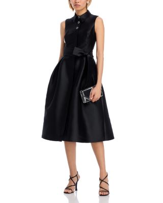 Mikado Sleeveless Shirt Dress