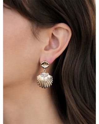 Santorini Cubic Zirconia Shell Drop Earrings